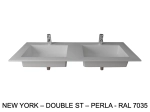 Plan double vasque bassin Design 60 cm, sur mesure, L. 150 à 200 cm x P. 40 à 60 cm, résine minérale ACRYSTONE® SOLID-SURFACE Finition lisse, Livraison Offerte et Rapide.